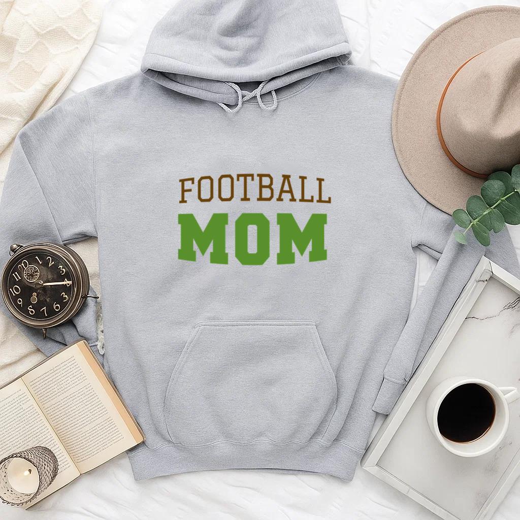 Football Mom Green Design Hoodie