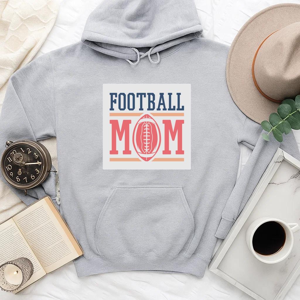 Football Mom Quote Lettering Hoodie