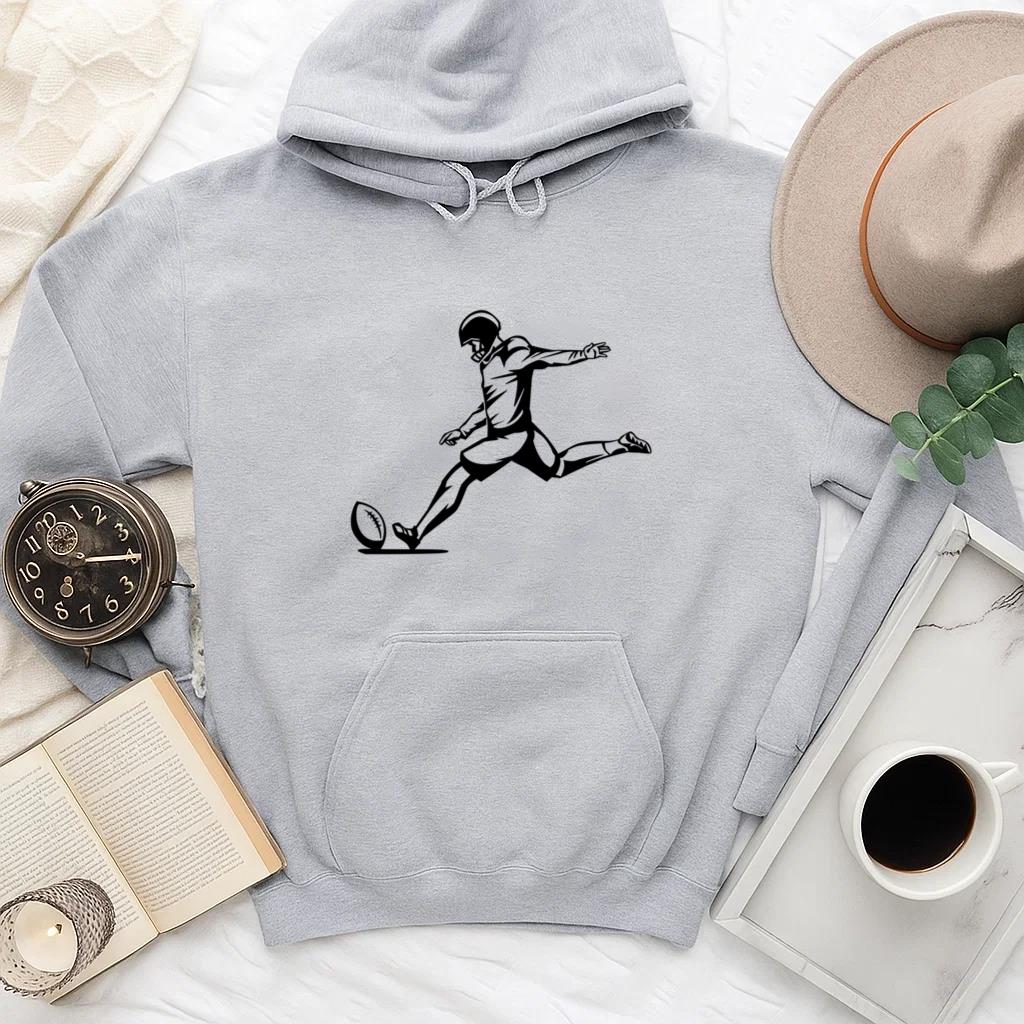 Football Player Kicking High Contrasts Hoodie