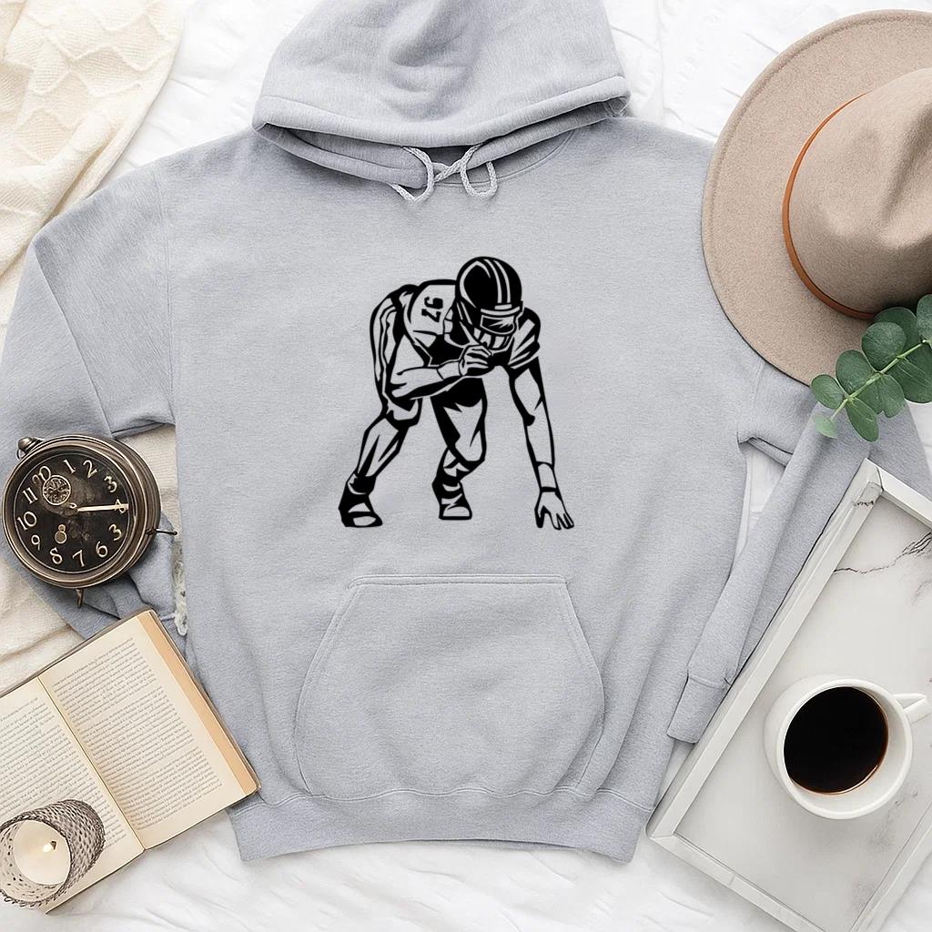 Football Player Pose High Contrast Hoodie