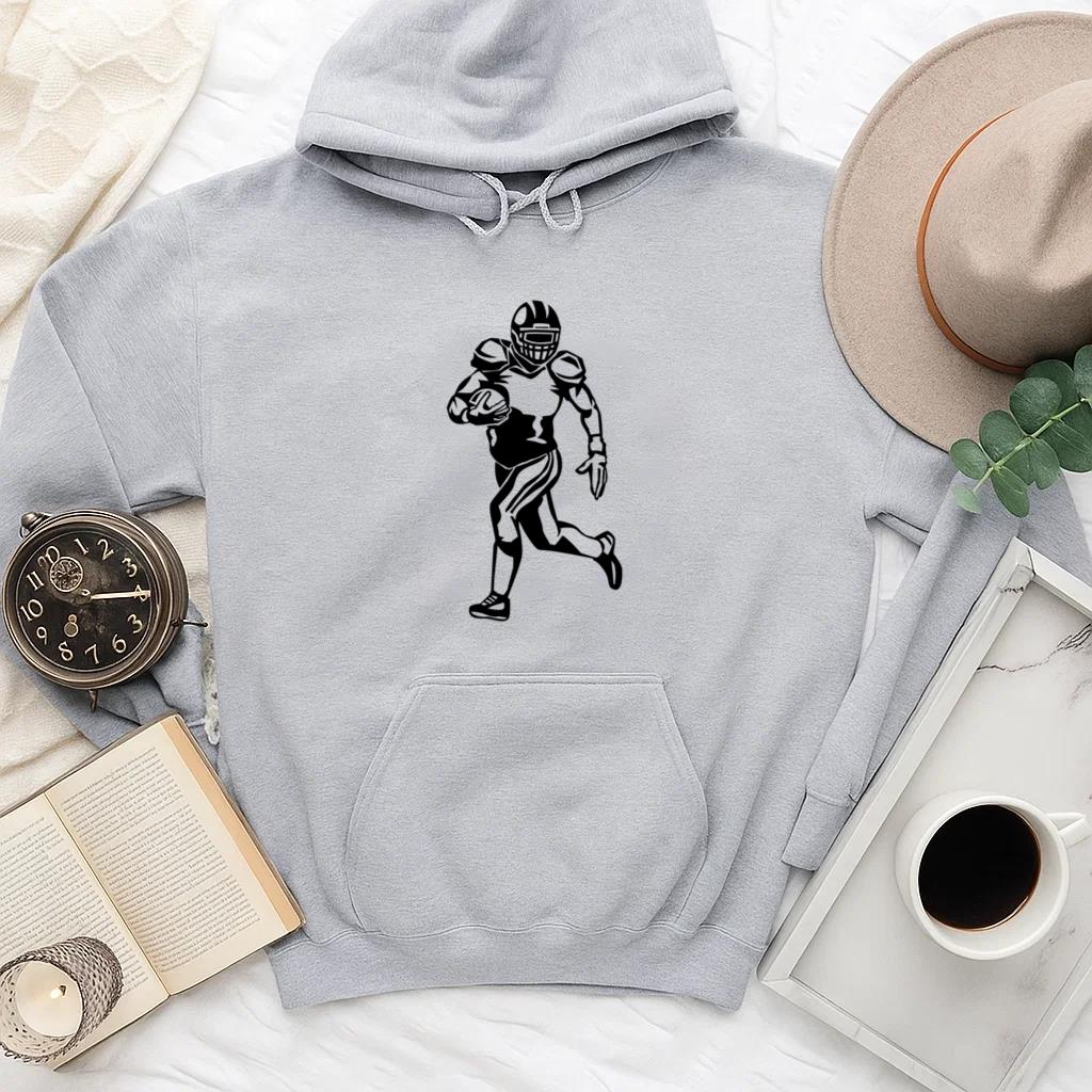 Football Player Run High Contrast Hoodie