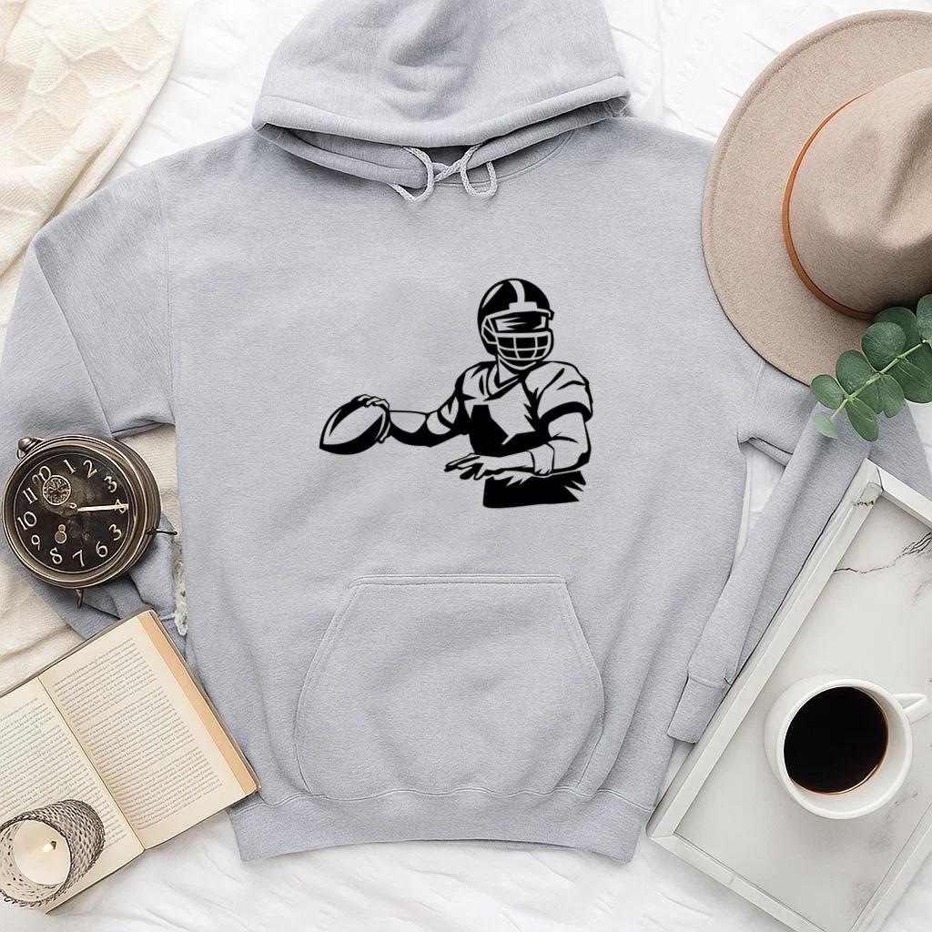Football Player Throw High Contrast Hoodie