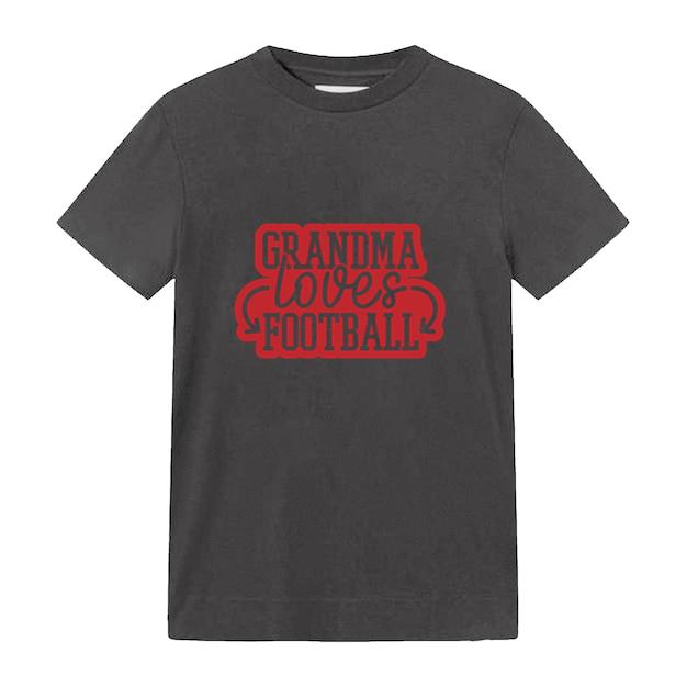 Grandma Loves Football Design T-Shirt