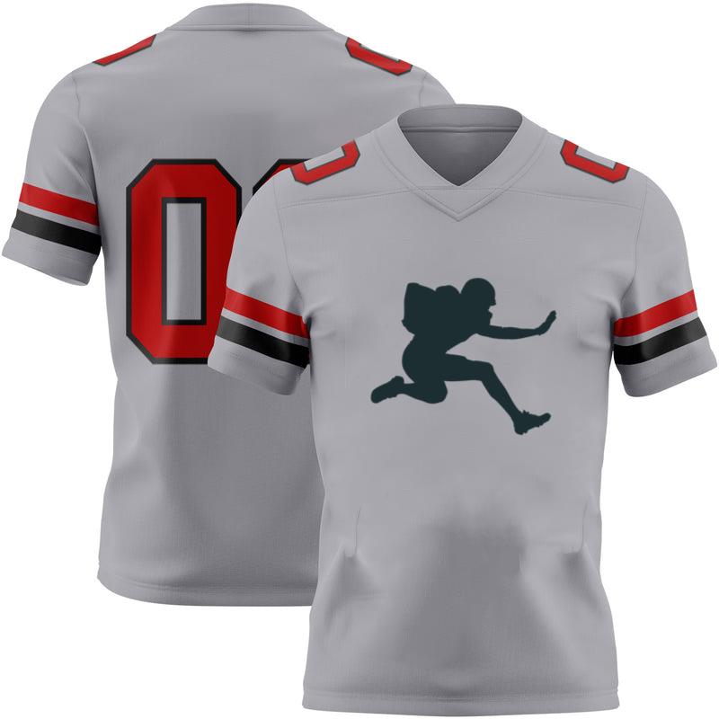 Jumping American Football Player Silhouette Football Jersey