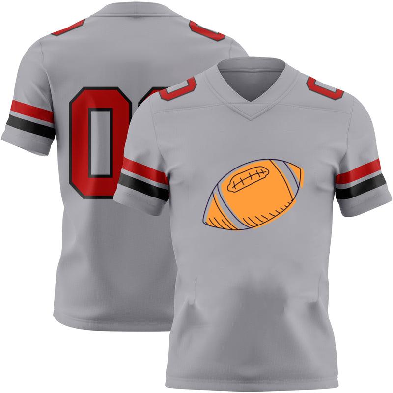 Orange Football Hand Drawn Football Jersey