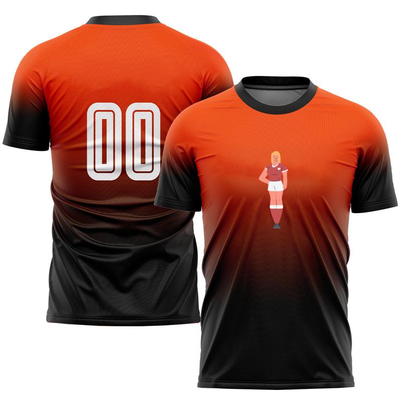 Soccer Woman Player Standing Soccer Jersey