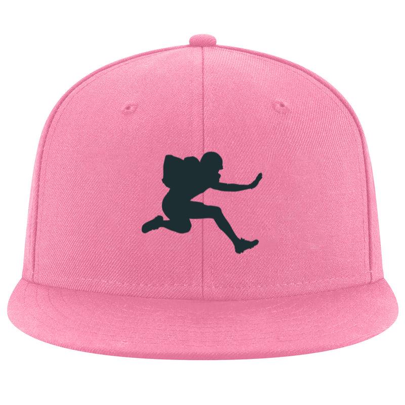 Jumping American Football Player Silhouette Cap