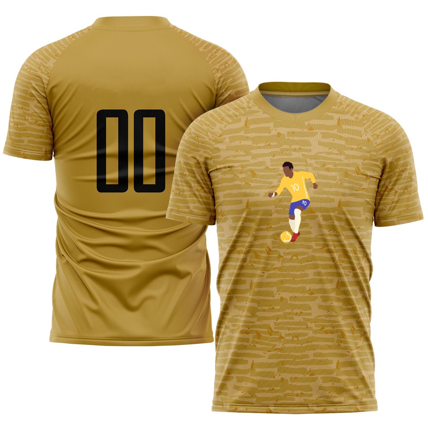Man Soccer Kicking Football Flat Classic Soccer Jersey