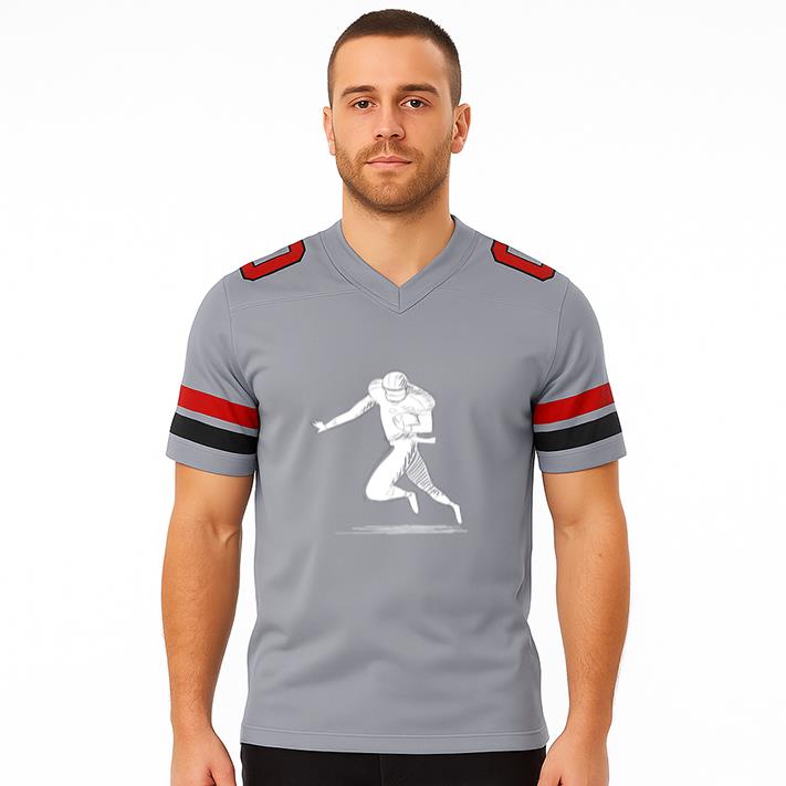 Player Running Helmet Ball Outfit Sketch Classic Football Jersey - Image 4