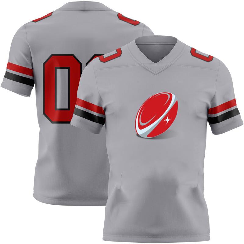 Red Painted Rugby Ball Classic Football Jersey