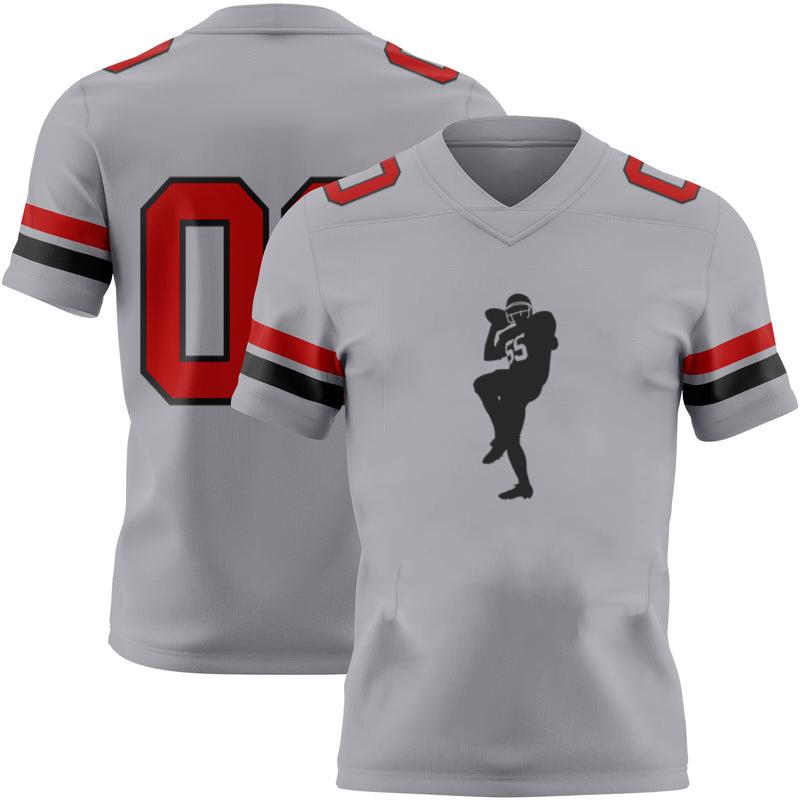 Rugby Ball Throwing Silhouette Classic Football Jersey