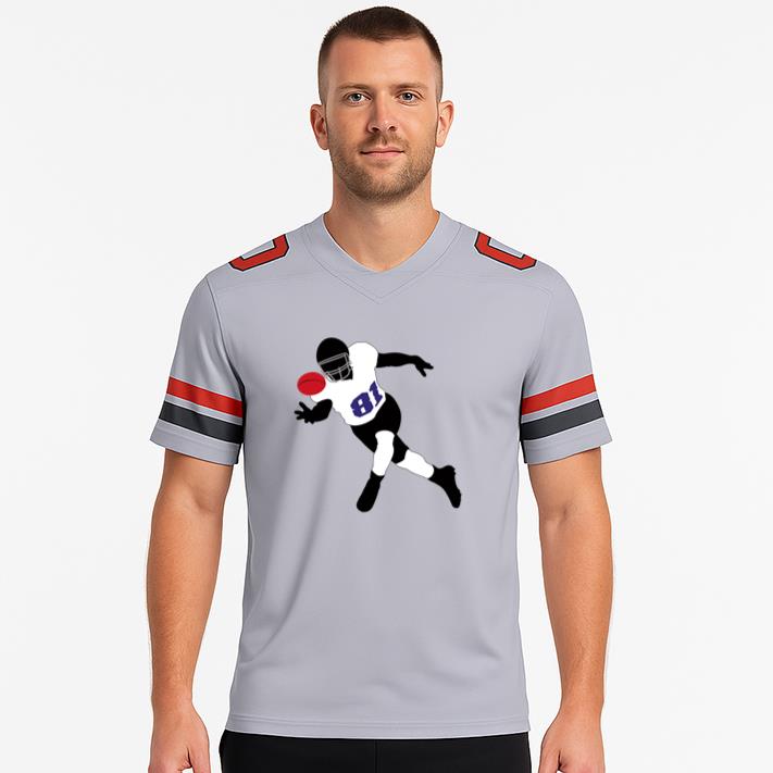 Rugby Player Catching Classic Football Jersey - Image 3