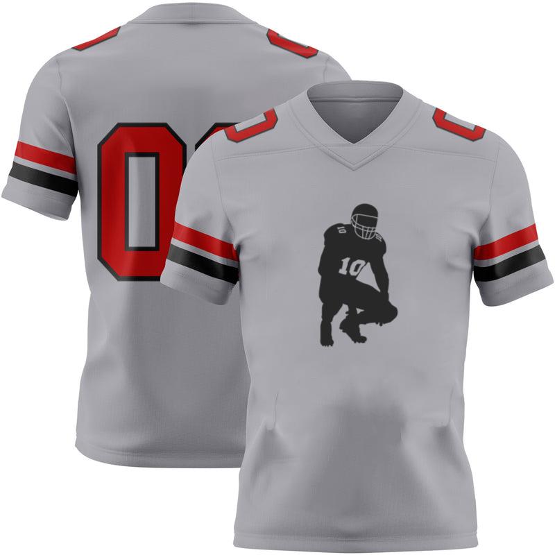 Rugby Player Catching Silhouette Classic Football Jersey