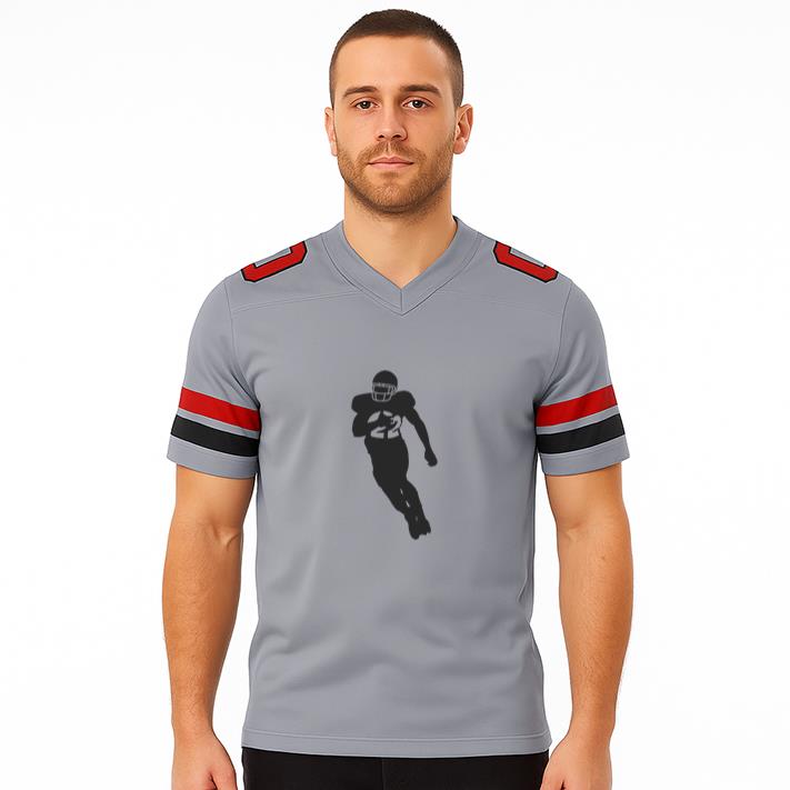 Rugby Player Running Silhouette Classic Football Jersey - Image 4