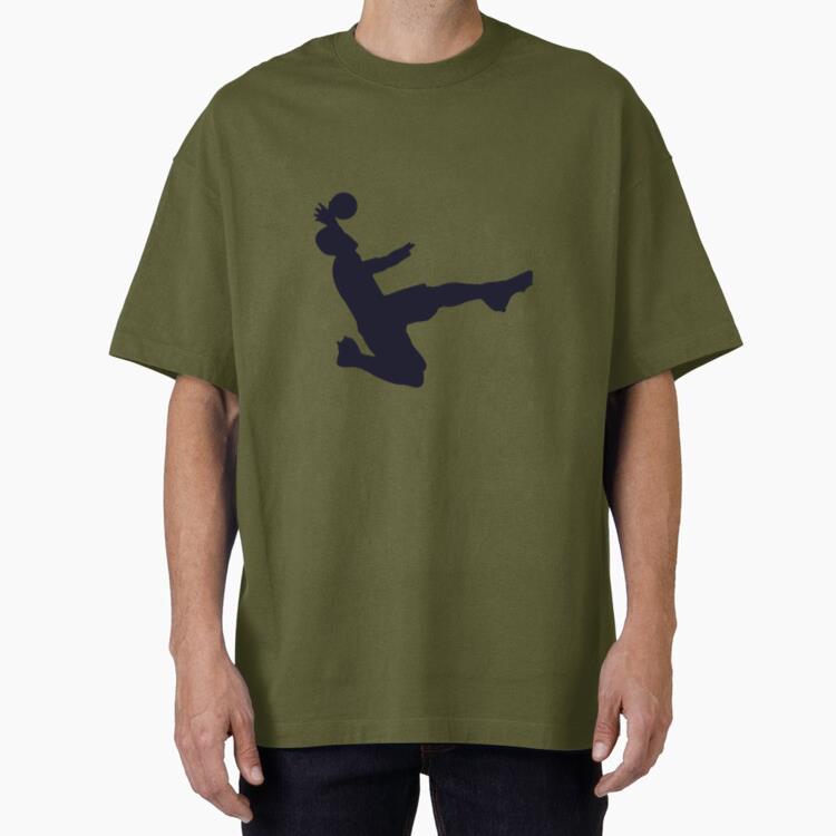 Soccer Player Goalkeeper Silhouette Svg Oversized T-Shirt 