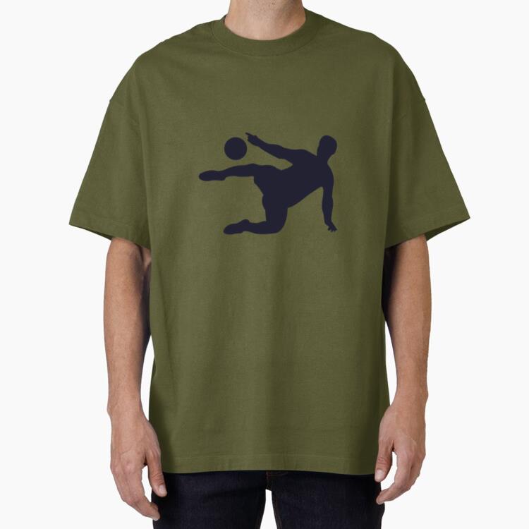 Soccer Player Passing Silhouette Oversized T-Shirt