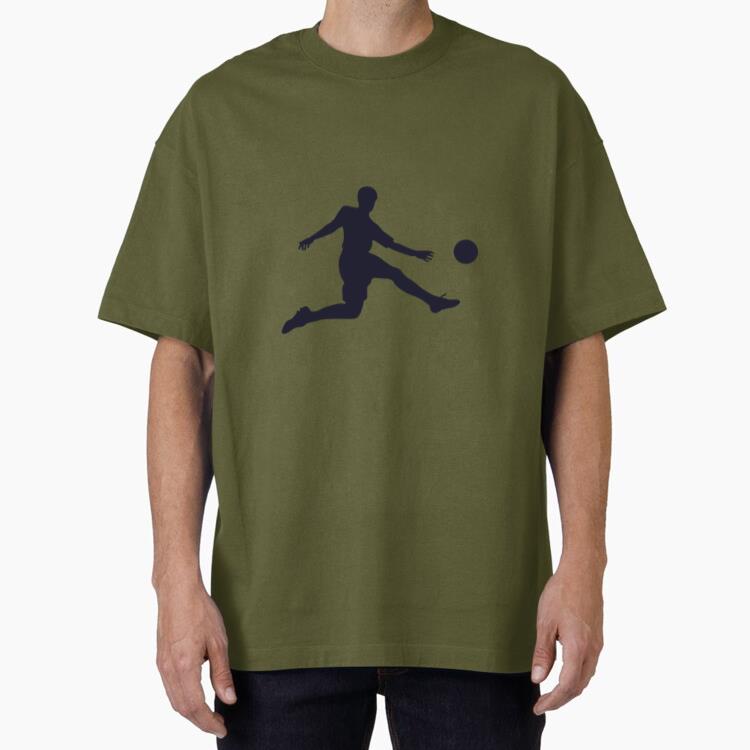 Soccer Player Shooting Silhouette Oversized T-Shirt 