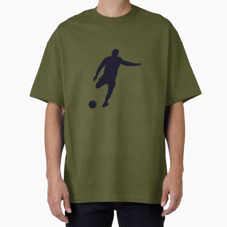 Soccer Player Silhouette Oversized T-Shirt 