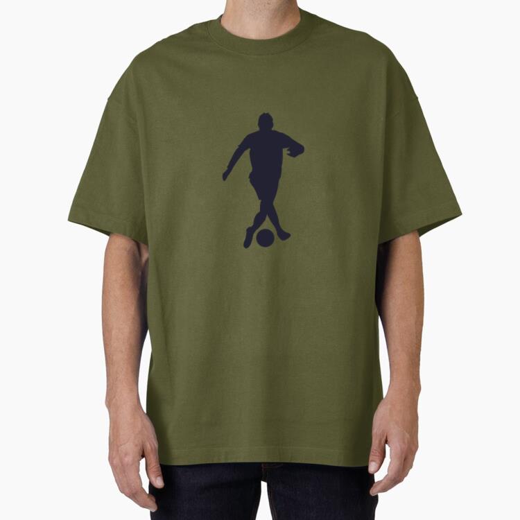 Soccer Player Tackling Silhouette Oversized T-Shirt 