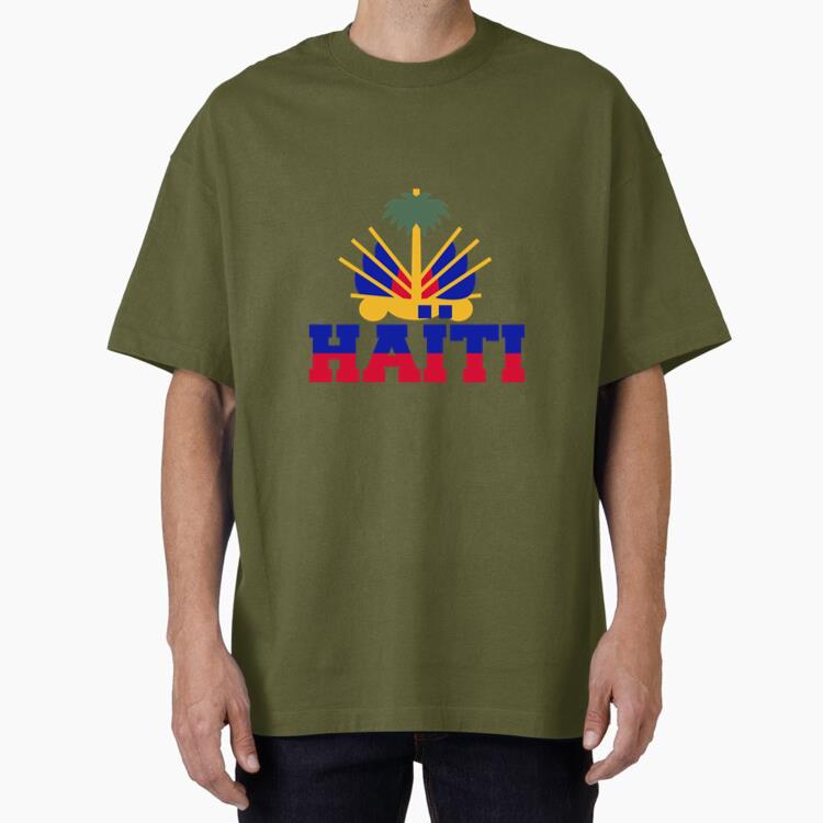 Soccer Sticker Allusive To Haiti Oversized T-Shirt