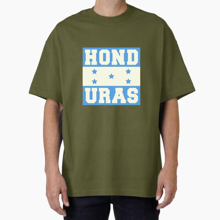 Soccer Sticker Allusive To Honduras Oversized T-Shirt