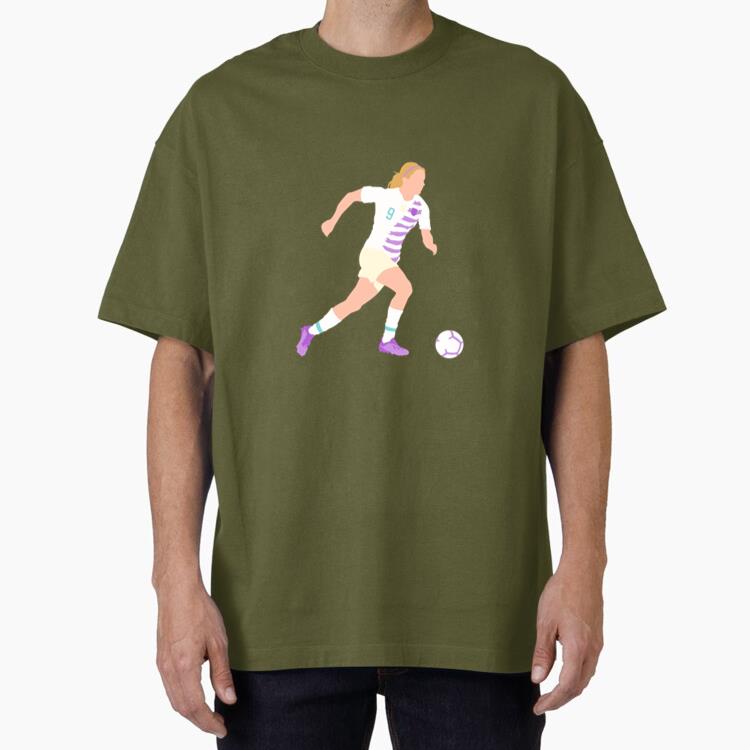 Woman Soccer Player Kicking Flat Oversized T-Shirt 